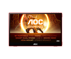 AOC AOC 16G3 Draagbare televisie en monitoor Draagbare monitor Zwart, Rood 39,6 cm (15.6") TFT 1920 x 1080 Pixels