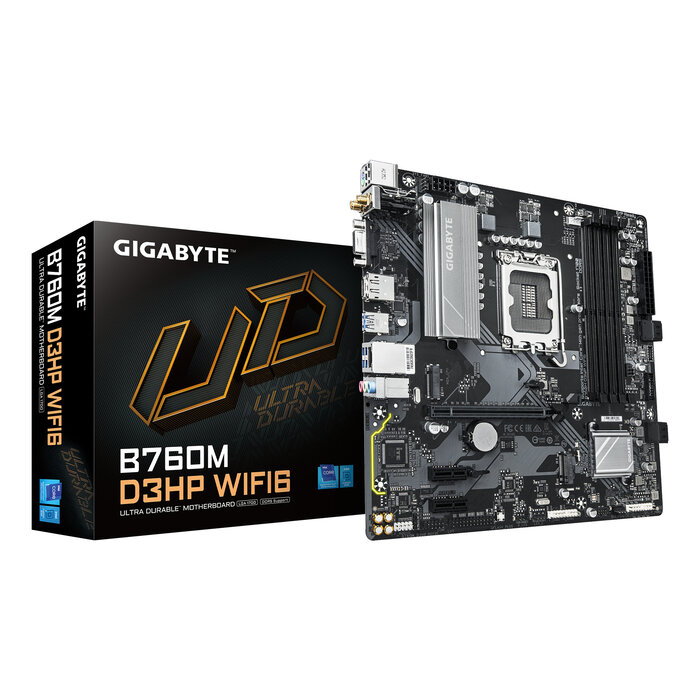 Gigabyte GIGABYTE B760M D3HP WIFI6 moederbord Intel B760 Express LGA 1700 micro ATX