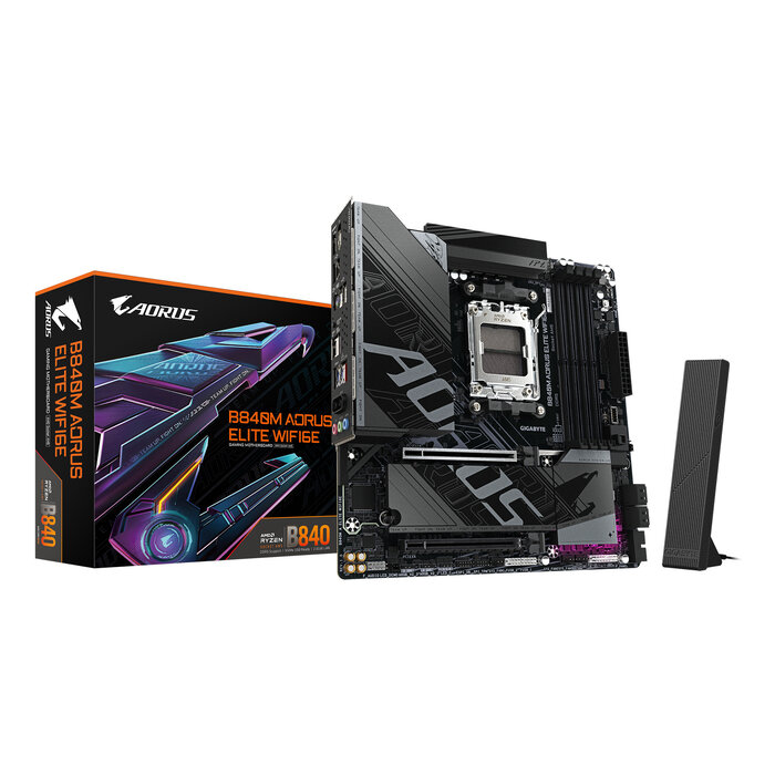 Gigabyte GIGABYTE B840M AORUS ELITE WIFI6E AMD B840 Socket AM5 micro ATX