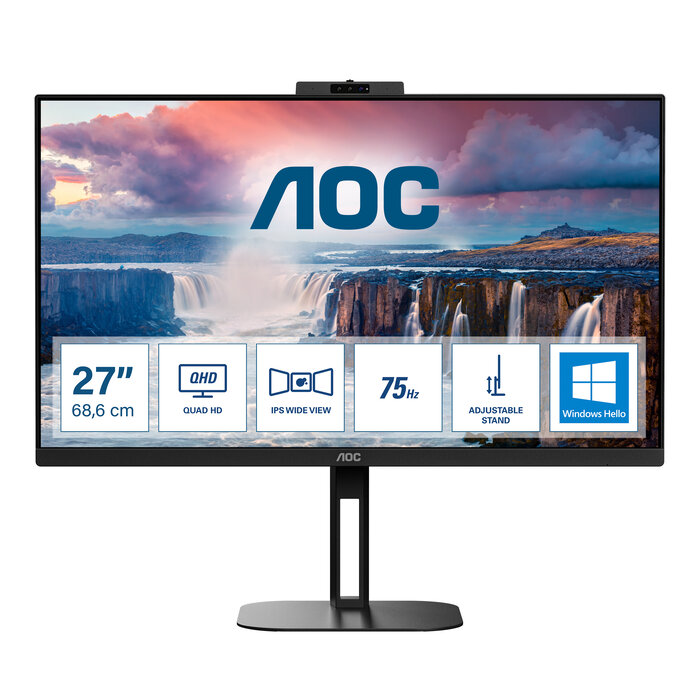 AOC AOC V5 Q27V5CW/BK computer monitor 68,6 cm (27") 2560 x 1440 Pixels Quad HD LED Zwart