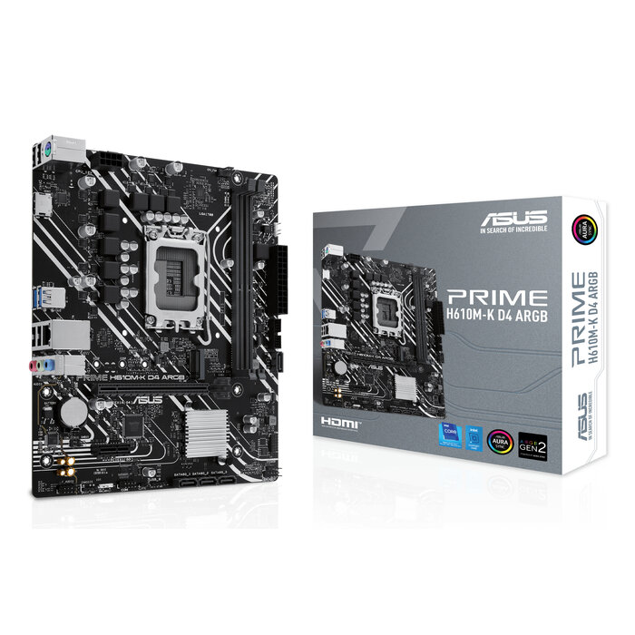 Asus ASUS PRIME H610M-K D4 ARGB Intel H610 LGA 1700 micro ATX