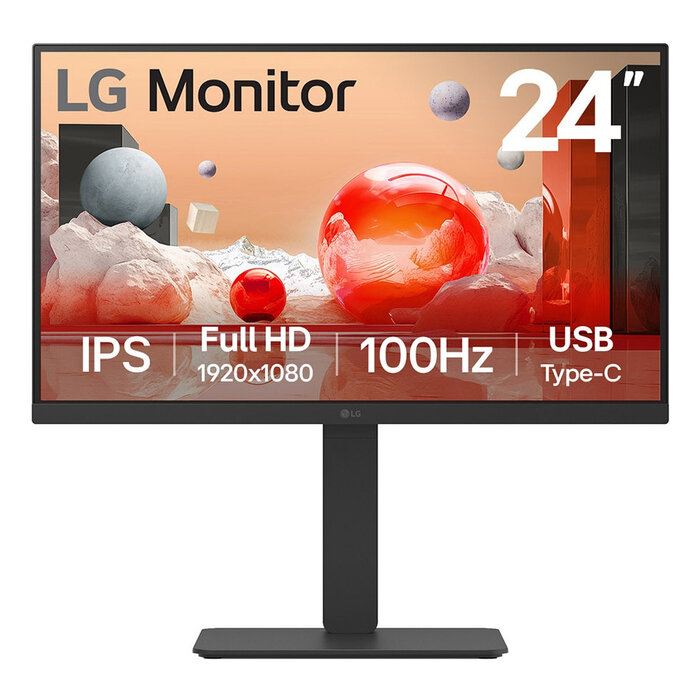 LG LG 24BA750-B computer monitor 60,5 cm (23.8") 1920 x 1080 Pixels Full HD LCD Zwart