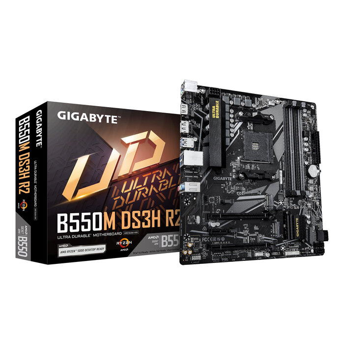 Gigabyte GIGABYTE B550M DS3H R2 moederbord AMD B550 Socket AM4 micro ATX