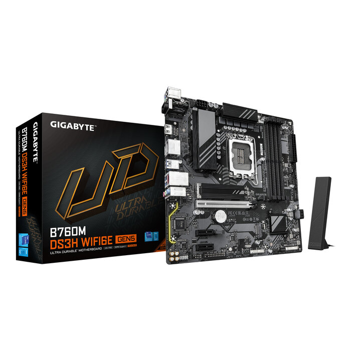 Gigabyte GIGABYTE B760M DS3H WIFI6E GEN5 Intel B760 Express LGA 1700 micro ATX
