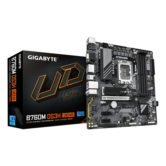 Gigabyte GIGABYTE B760M DS3H GEN5 moederbord Intel B760 Express LGA 1700 micro ATX