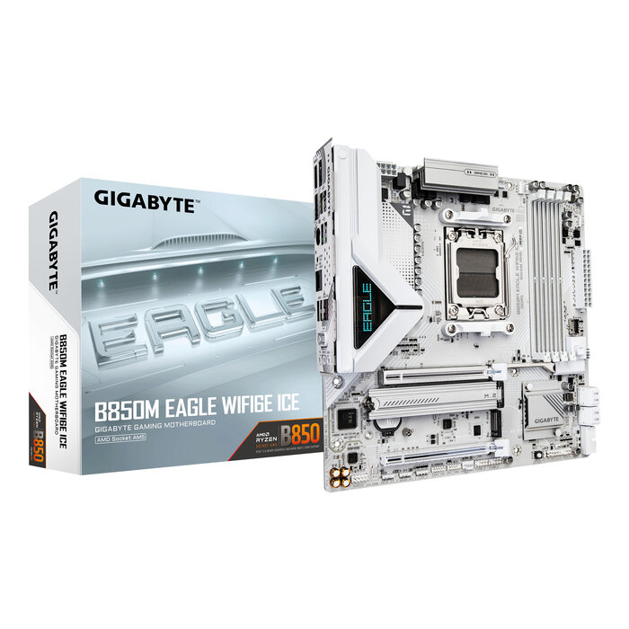 Gigabyte GIGABYTE B850M EAGLE WIFI6E ICE AMD B850 Socket AM5 micro ATX