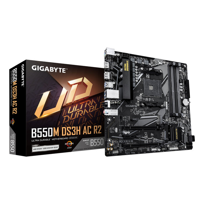 Gigabyte GIGABYTE B550M DS3H AC R2 moederbord AMD B550 Socket AM4 micro ATX