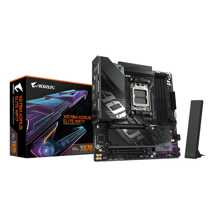 Gigabyte GIGABYTE X870M AORUS ELITE WIFI7 AMD X870 Socket AM5 micro ATX