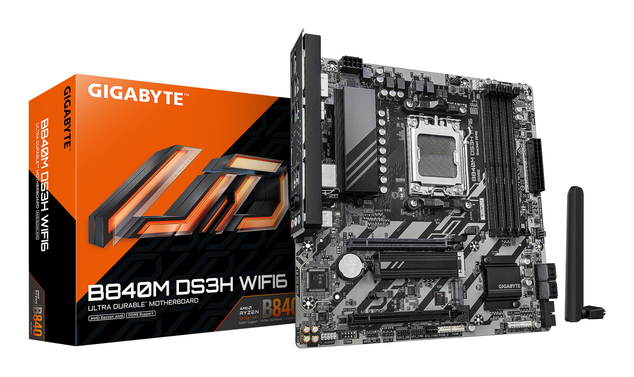 Gigabyte GIGABYTE B840M DS3H WIFI6 AMD B840 Socket AM5 micro ATX