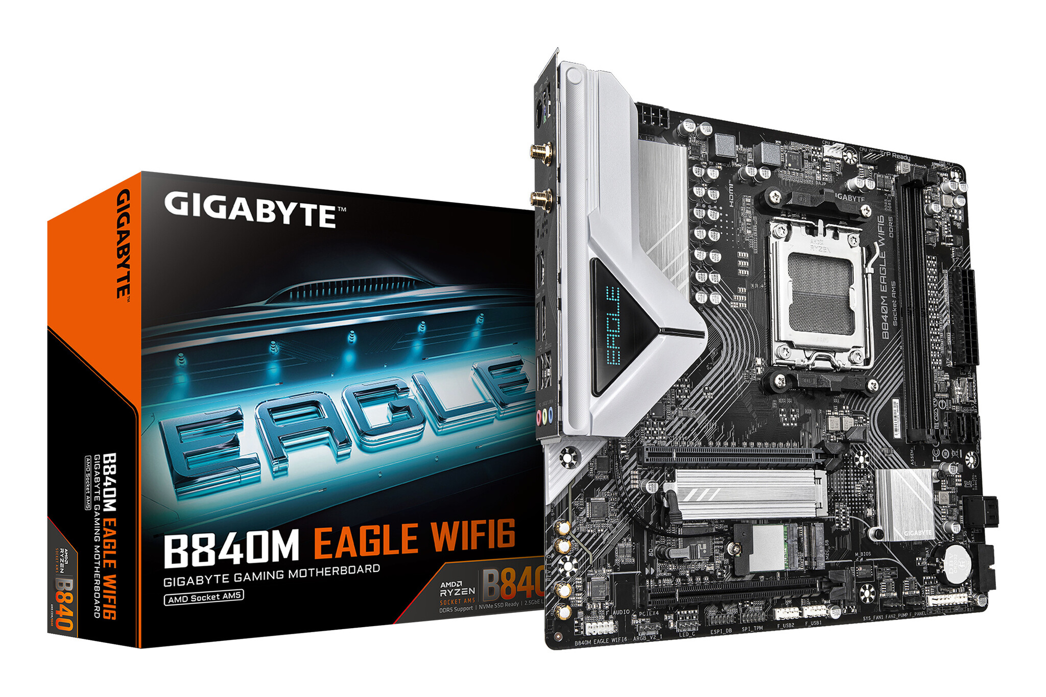 Gigabyte GIGABYTE B840M EAGLE WIFI6 moederbord AMD B840 Socket AM5 micro ATX