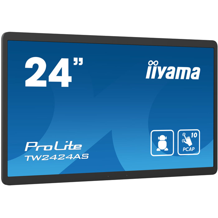 iiyama iiyama TW2424AS-B1 beeldkrant Digitale signage flatscreen 60,5 cm (23.8") Wifi 250 cd/m² 4K Ultra HD Zwart Touchscreen Type processor Android 24/7