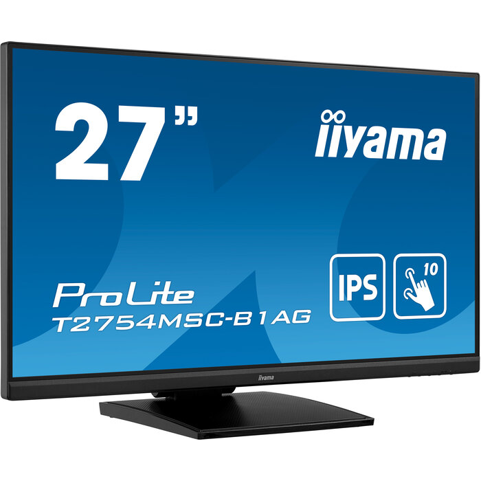 iiyama iiyama ProLite T2754MSC-B1AG computer monitor 68,6 cm (27") 1920 x 1080 Pixels Full HD LED Touchscreen Multi-gebruiker Zwart
