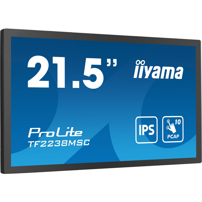 iiyama iiyama TF2238MSC-B1 beeldkrant Digitaal A-kaart 55,9 cm (22") LED 600 cd/m² Full HD Zwart Touchscreen