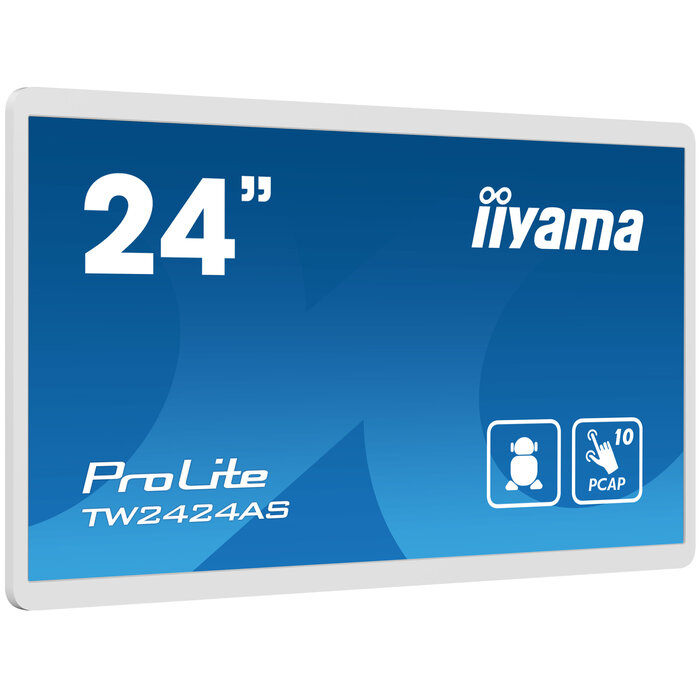 iiyama iiyama TW2424AS-W1 beeldkrant Digitale signage flatscreen 60,5 cm (23.8") Wifi 250 cd/m² 4K Ultra HD Zwart Touchscreen Type processor Android 24/7