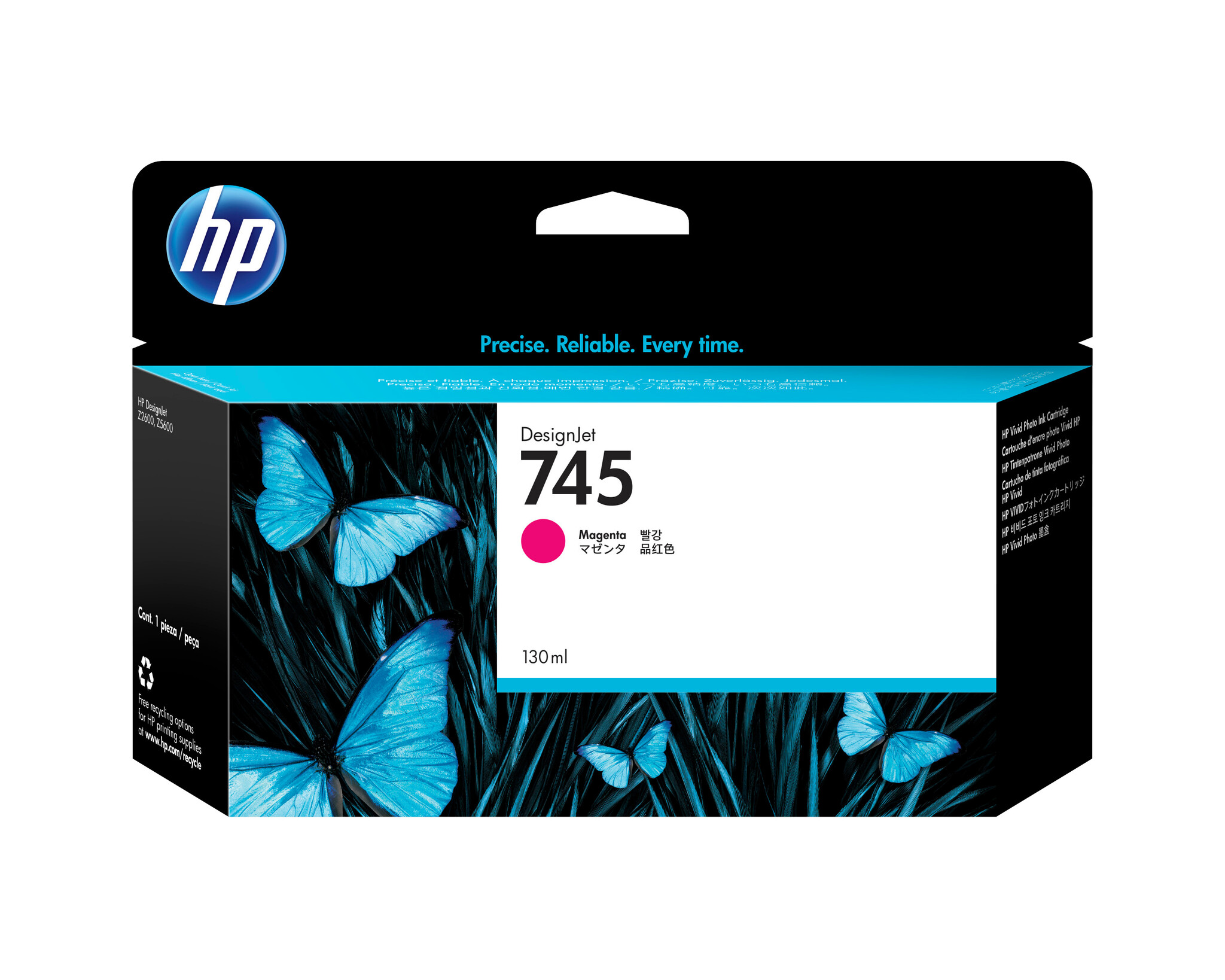 Hewlett & Packard INC. HP 745 magenta DesignJet inktcartridge, 130 ml