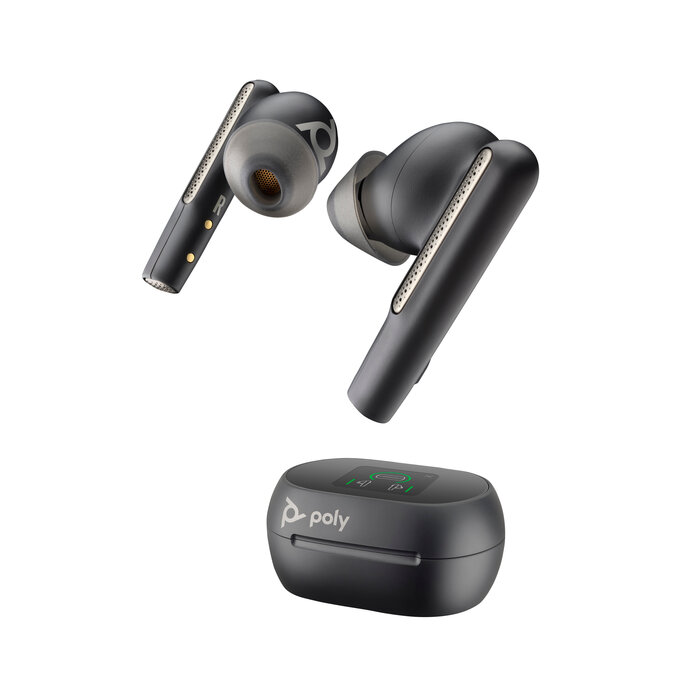 Hewlett & Packard INC. Poly Voyager Free 60+ UC M Carbon Black Earbuds + BT700 USB-C-adapter + oplaadcase met touchscreen