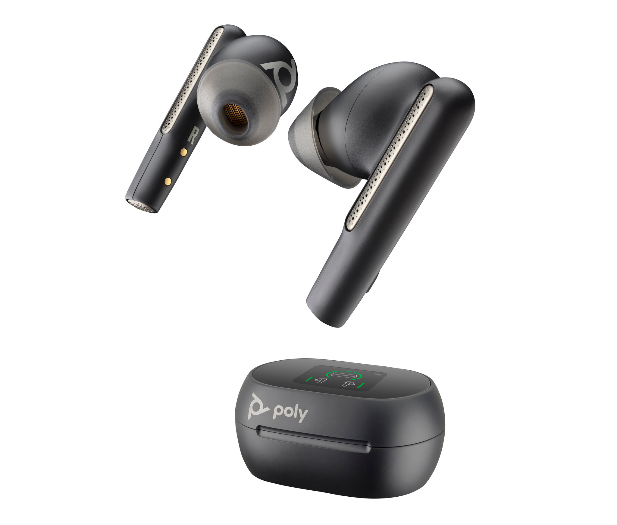 Hewlett & Packard INC. Poly Voyager Free 60+ UC M Carbon Black Earbuds + BT700 USB-C-adapter + oplaadcase met touchscreen