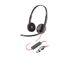 Hewlett & Packard INC. Poly Blackwire 3210 zwarte mono USB-C-headset + USB-C/A-adapter (bulk)