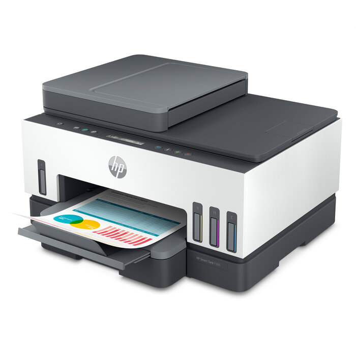 Hewlett & Packard INC. HP Smart Tank 7305 Draadloos All-in-One Kleur Printer, Dubbelzijdig printen; Kopieerapparaat, Scanner