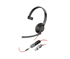 Hewlett & Packard INC. Poly Blackwire 5210 mono USB-C-headset + 3,5 mm stekker + USB-C/A-adapter (bulk)