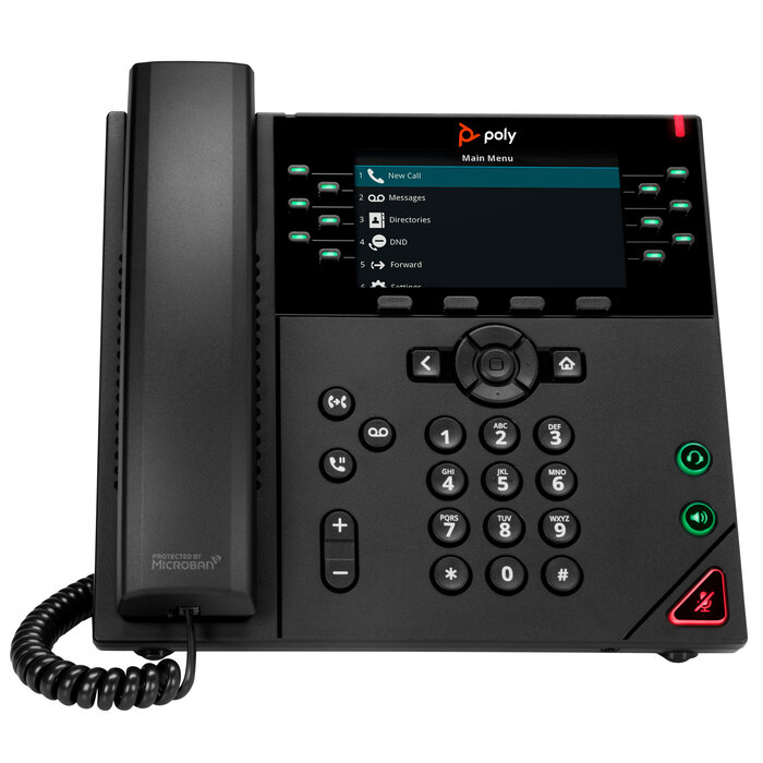 Hewlett & Packard INC. Poly VVX 450 12-lijns IP-telefoon met PoE-ondersteuning