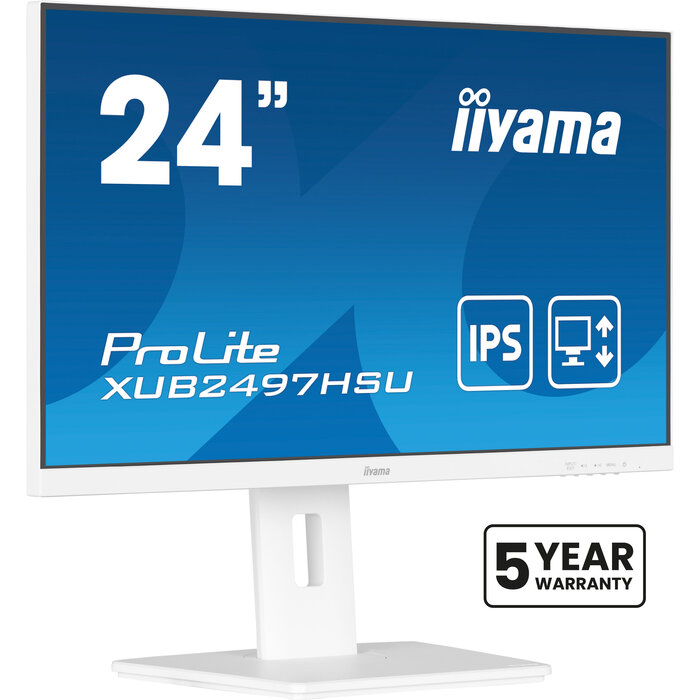 iiyama iiyama ProLite XUB2497HSU-W2 computer monitor 60,5 cm (23.8") 1920 x 1080 Pixels Full HD LED Wit