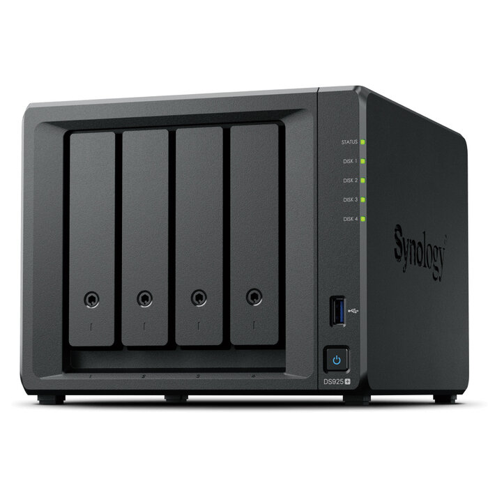 Synology Synology DiskStation DS925+ data-opslag-server NAS Ryzen Embedded V1500B 4 GB DDR4 0 TB Zwart
