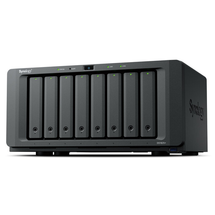 Synology Synology DiskStation DS1825+ data-opslag-server NAS Ryzen Embedded V1500B 8 GB DDR4 0 TB Zwart