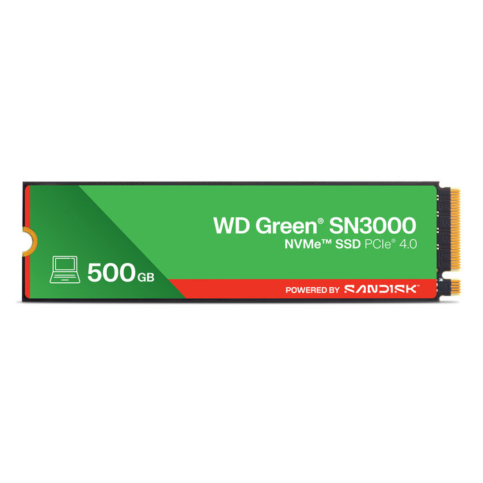 Western Digital SanDisk Green WD SN3000 NVMe 500 GB M.2 PCI Express 4.0 QLC 3D NAND