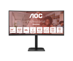 AOC AOC E4 CU34E4CV computer monitor 86,4 cm (34") 3440 x 1440 Pixels UltraWide Quad HD LCD Zwart