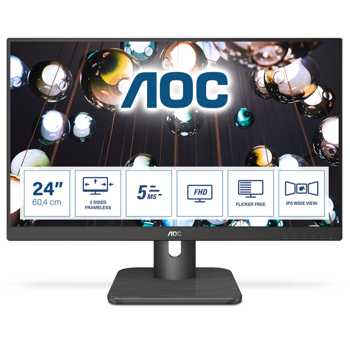 AOC AOC E1 24E1Q computer monitor 60,5 cm (23.8") 1920 x 1080 Pixels Full HD LED Zwart