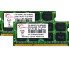 G.Skill G.Skill FA-8500CL7D-8GBSQ geheugenmodule 8 GB 2 x 4 GB DDR3 204-pin SO-DIMM