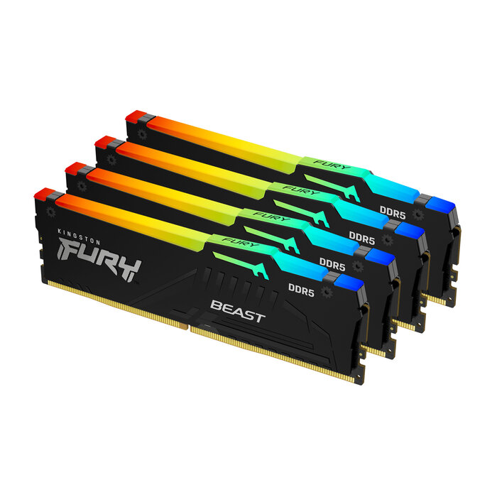 Kingston Kingston Technology FURY Beast 128GB 5200MT/s DDR5 CL40 DIMM (Kit van 4) RGB XMP