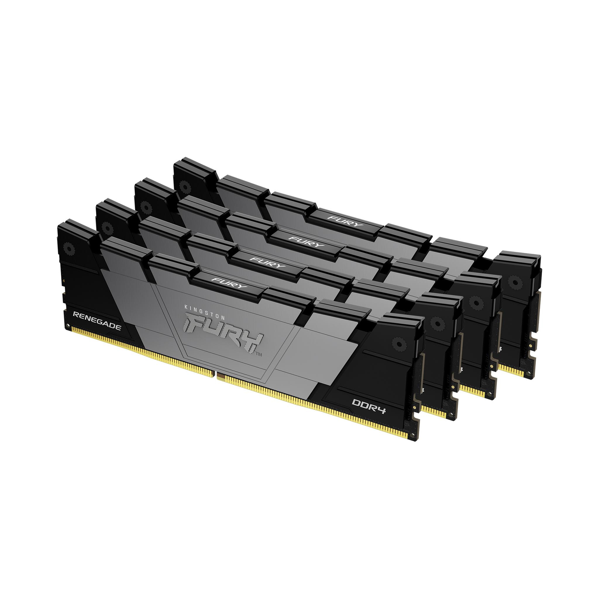 Kingston Kingston Technology FURY 64GB 3600MT/s DDR4 CL16 DIMM (set van 4) 1Gx8 Renegade Zwart