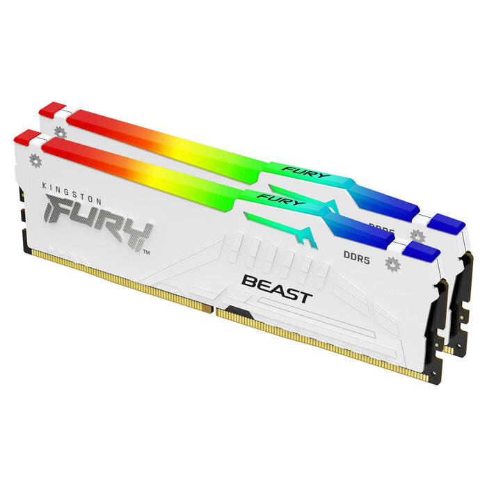 Kingston Kingston Technology FURY Beast 32GB 6000MT/s DDR5 CL30 DIMM (Kit van 2) White RGB EXPO