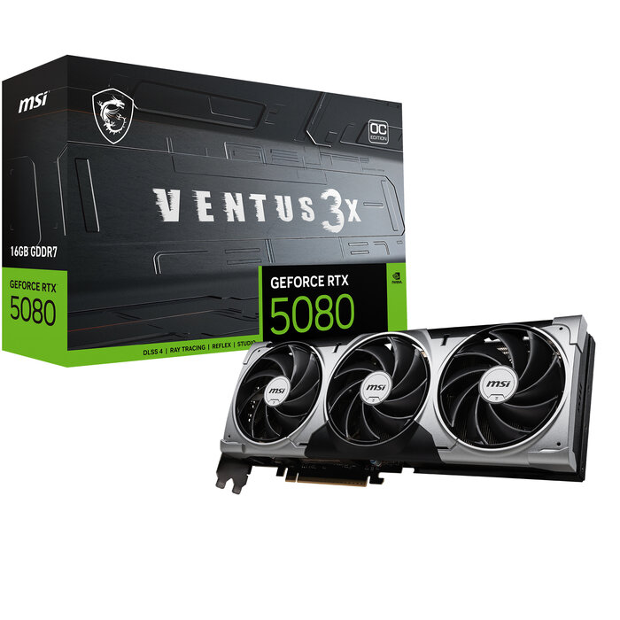MSI MSI VENTUS GeForce RTX5080 16G 3X OC NVIDIA GeForce RTX 5080 16 GB GDDR7