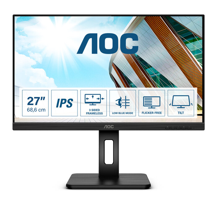 AOC AOC P2 Q27P2Q computer monitor 68,6 cm (27") 2560 x 1440 Pixels Quad HD LED Zwart