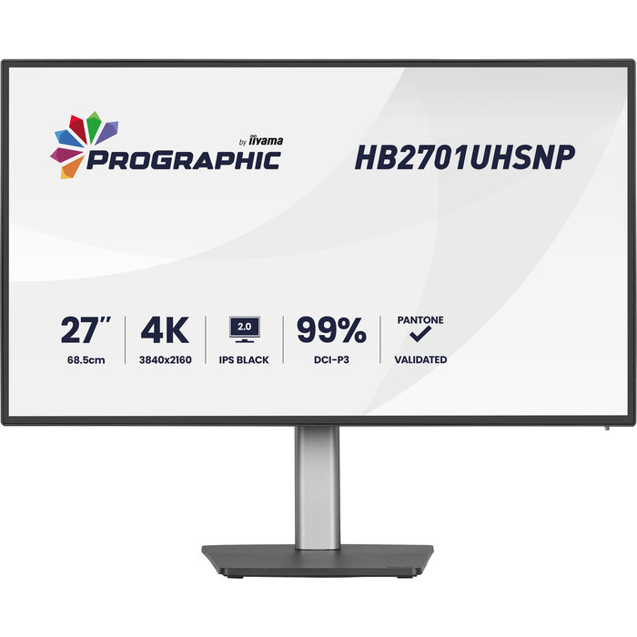 iiyama iiyama PROGRAPHIC HB2701UHSNP-B1 computer monitor 68,6 cm (27") 3840 x 2160 Pixels 4K Ultra HD LCD Zwart