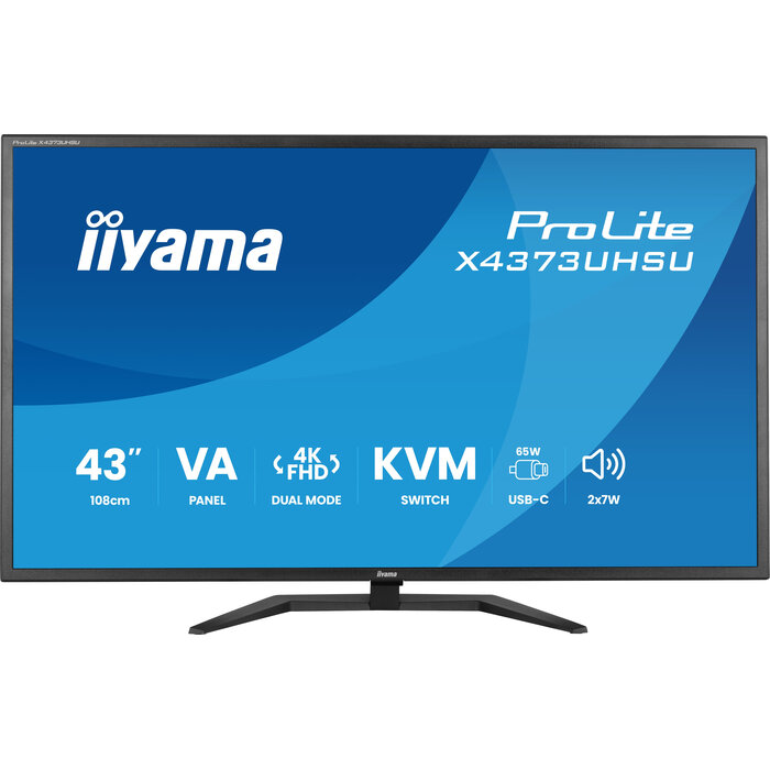 iiyama iiyama ProLite X4373UHSU-B2 computer monitor 109,2 cm (43") 3840 x 2160 Pixels 4K Ultra HD LED Zwart