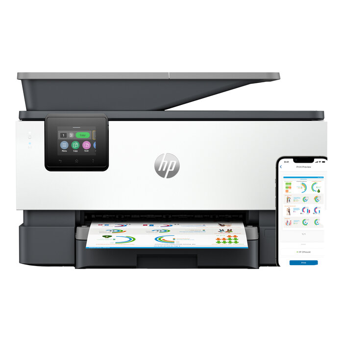 Hewlett & Packard INC. HP OfficeJet Pro 9120e Draadloos All-in-One Kleur Printer, Instant Ink; Dubbelzijdig printen