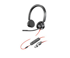 Hewlett & Packard INC. HP Poly Blackwire 3325 Stereo USB-C Headset + 3,5 mm plug + USB-C/A adapter