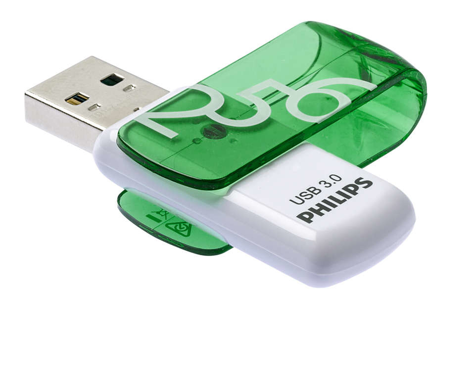Philips Philips FM25FD00B/00 USB flash drive 256 GB USB Type-A 3.2 Gen 1 (3.1 Gen 1) Groen, Wit