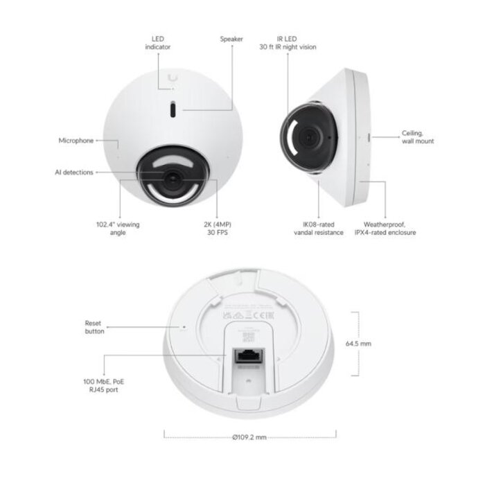 Ubiquiti Ubiquiti UniFi Protect G5 Dome Camera 3-pack
