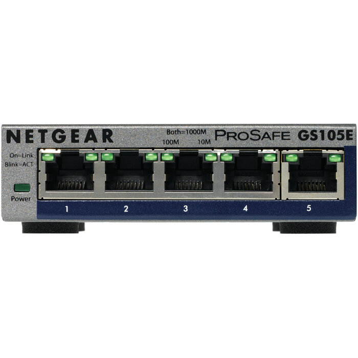 Netgear NETGEAR ProSAFE Unmanaged Plus Switch - GS105E - 5 Gigabit Ethernet poorten