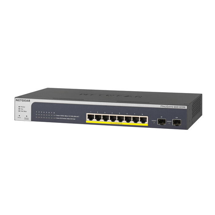 Netgear NETGEAR GS510TPP Managed L2/L3/L4 Gigabit Ethernet (10/100/1000) Power over Ethernet (PoE) Zwart