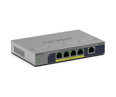 Netgear NETGEAR GS105P Unmanaged Gigabit Ethernet (10/100/1000) Power over Ethernet (PoE) Bureaublad-/wandmontage Grijs