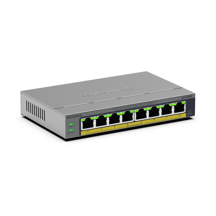 Netgear NETGEAR GS108EP Managed L2/L3 Gigabit Ethernet (10/100/1000) Grijs
