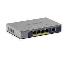 Netgear NETGEAR GS105PP Unmanaged Gigabit Ethernet (10/100/1000) Power over Ethernet (PoE) Bureaublad-/wandmontage Grijs