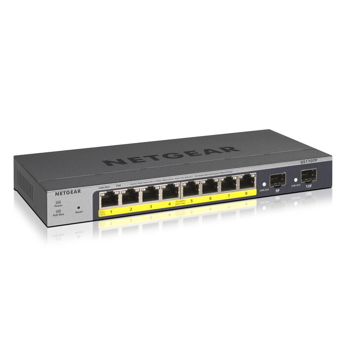 Netgear NETGEAR GS110TP Managed L2/L3/L4 Gigabit Ethernet (10/100/1000) Power over Ethernet (PoE) Grijs