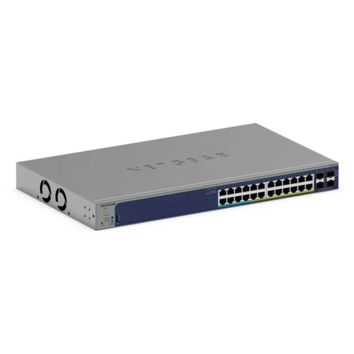 Netgear NETGEAR GS728TXUP Managed Gigabit Ethernet (10/100/1000) Power over Ethernet (PoE) 1U Grijs